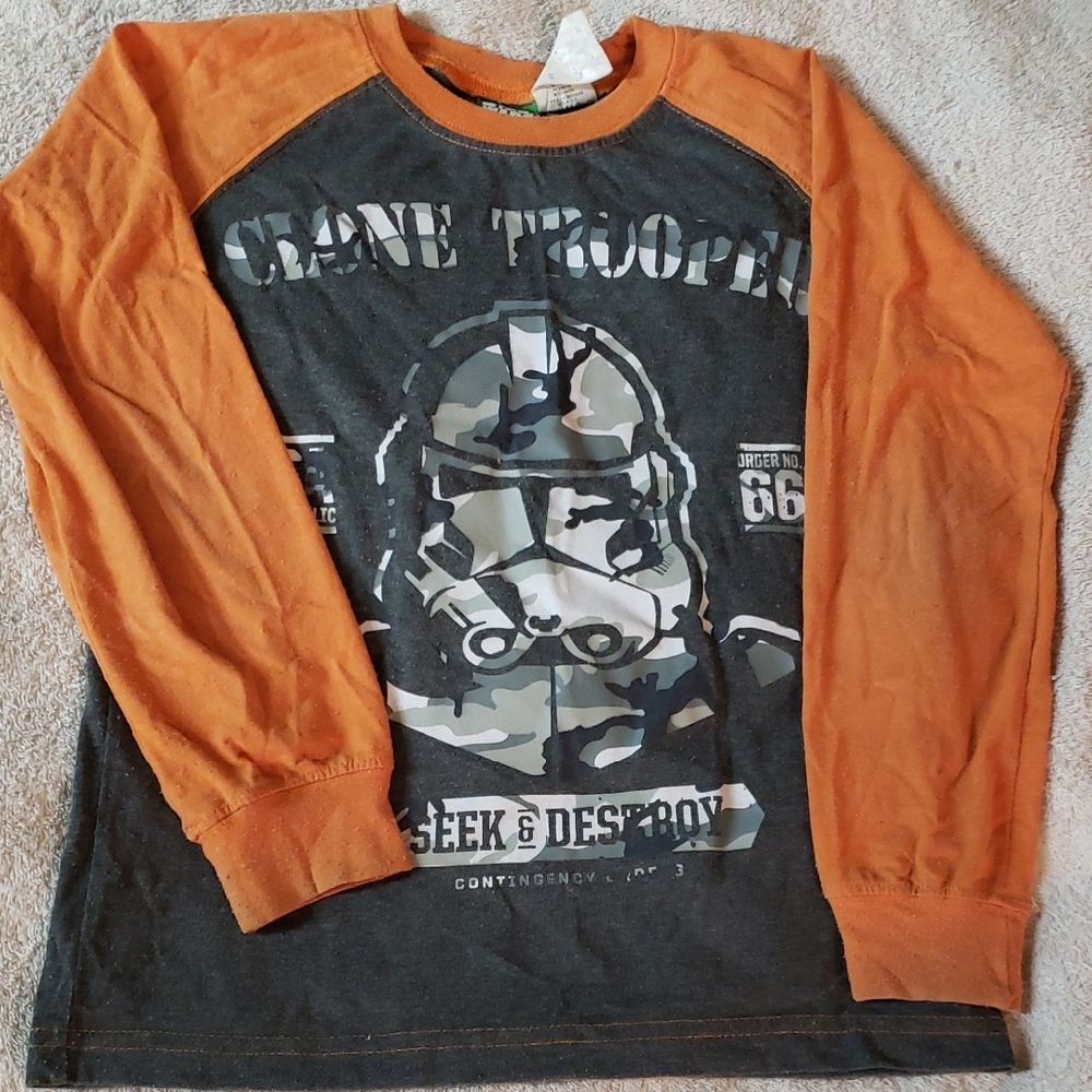 🔥4 For $20 - Star Wars Clone Trooper Kids Shirt - Orange and Black